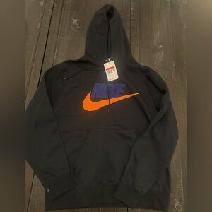 Nike Men's Black Hoodie with Vibrant Logo